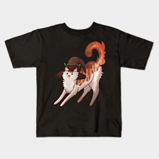 Witch Red Cat with Hat - Halloween Cat Design - Cat Lovers Design Kids T-Shirt